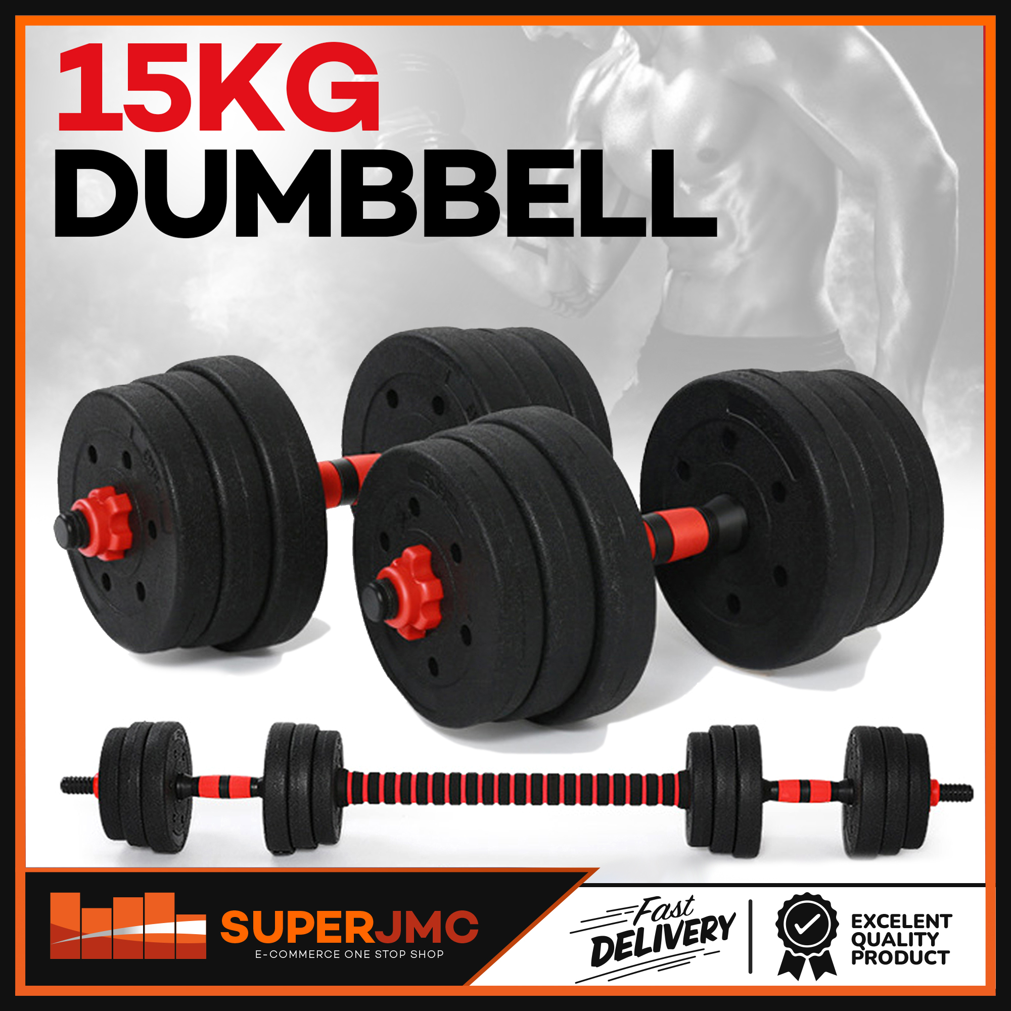 Kemilng Dumbbell For Men 10KG and 15KG Barbell Set Dumbbells Set For Men Fitness And Exercise
